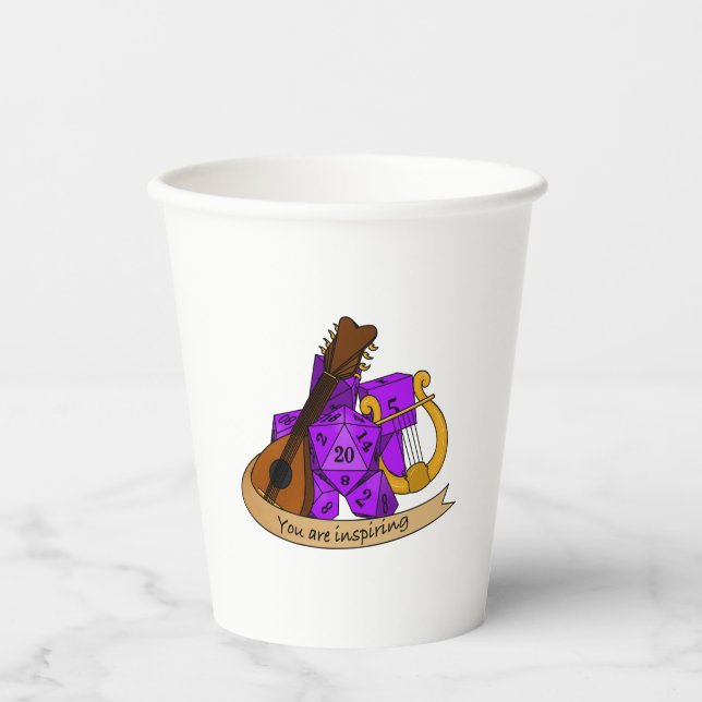 Bard Dice Design Paper Cups (Front)