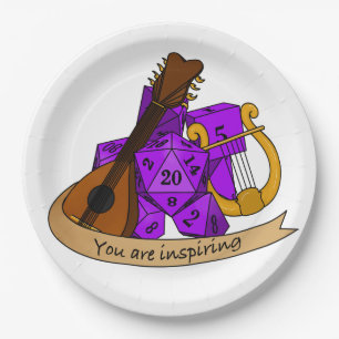 Bard Dice Design Paper Plate