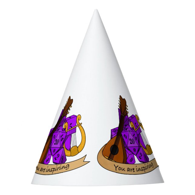 Bard Dice Design Party Hat (Front)