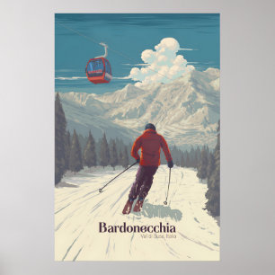 Bardonecchia Italy Ski Resort Travel Poster