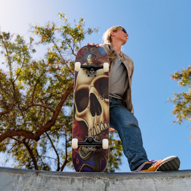 Bare Bones Skull Skateboard (Outdoor 1)