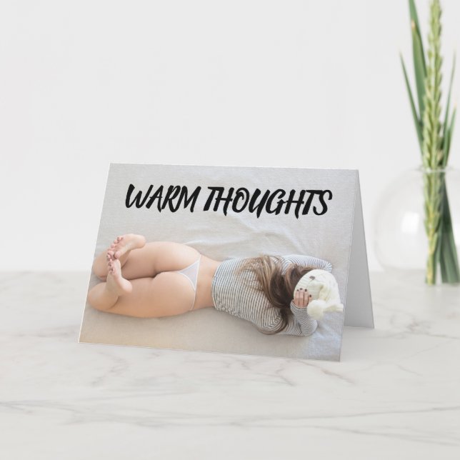 BARE BUTT G-STRING BEACH GIRL FUNNY BIRTHDAY CARD (Front)