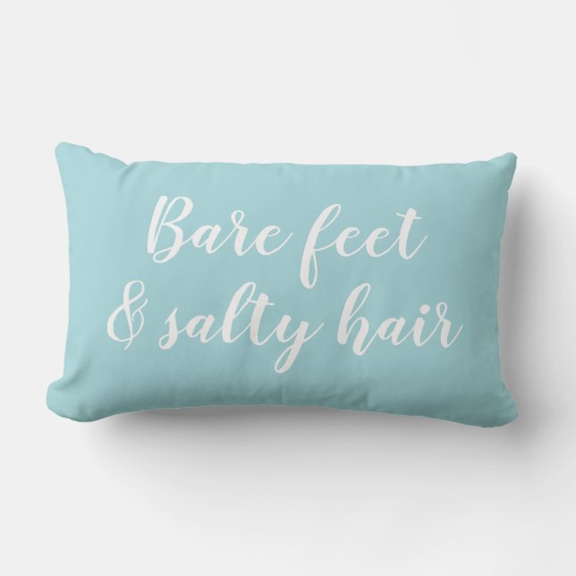 Bare Feet and Salty Hair Beach Decor Lumbar Cushion (Front)