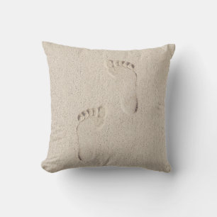 Bare Footprints in Sand Cushion