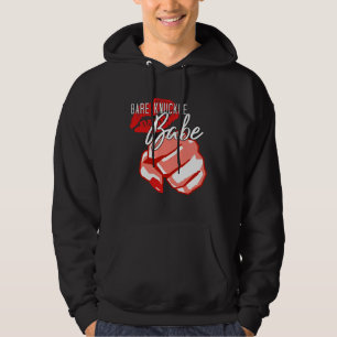 Bare Knuckle Boxing Babe with lipstick and polish Hoodie