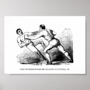 Bare Knuckle Boxing Illustration Victorian Poster