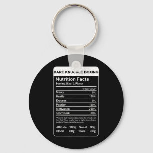Bare Knuckle Boxing Nutrition Facts  Key Ring