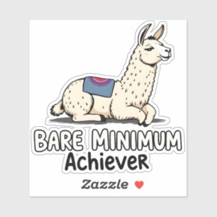 Bare Minimum Achiever Funny Llama Lazy Humor 