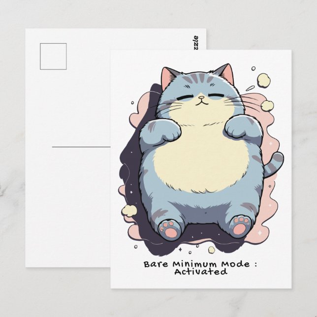 Bare Minimum Mode Activated – Relatable Mood Postcard (Front/Back)