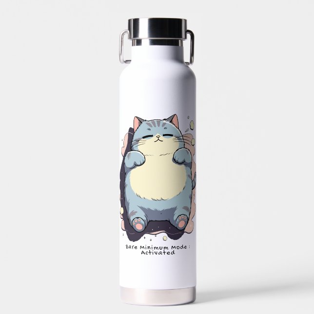 Bare Minimum Mode Activated – Relatable Mood  Water Bottle (Front)