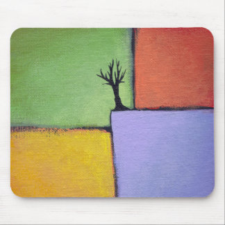 Bare tree colourful art all seasons modern mouse pad
