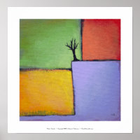 Bare tree colourful art all seasons modern