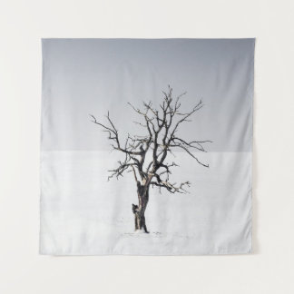 BARE TREE IN THE MIDDLE OF SNOW TAPESTRY