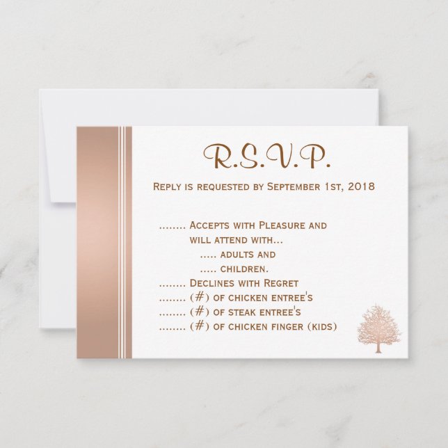 Bare Tree on Nude R.S.V.P. RSVP Card (Front)