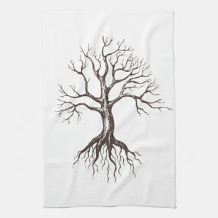 Bare tree tea towel