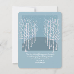 Bare Trees Funeral Photo Thank You Card Custom Fin