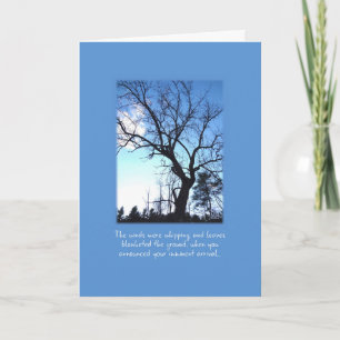 Bare Winter Tree on Blue Older Child Birthday Card
