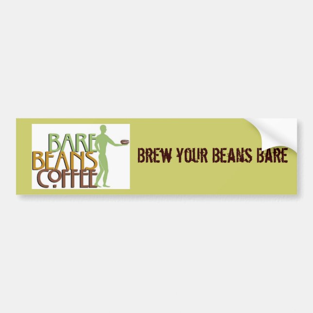 barebeansfinalgreenlogo1107A, Brew your Beans Bare Bumper Sticker (Front)