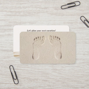 Barefeet Prints in Beach Sand Business Card