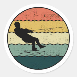 Barefoot Barefooting skiing Water sport Motorboat Classic Round Sticker