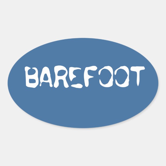 Barefoot Brand water background "barefoot" sicker Oval Sticker (Front)