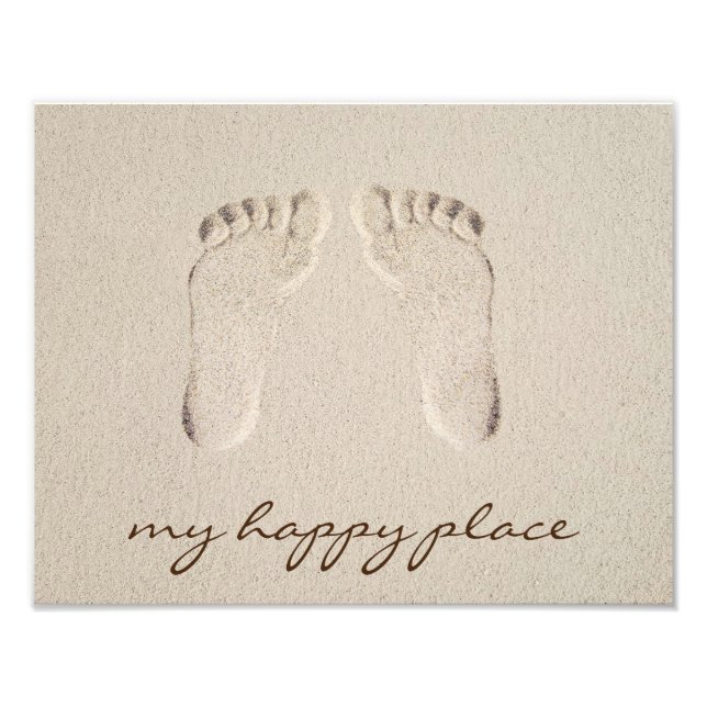 Barefoot Footprint in Sand Photo Print (Front)