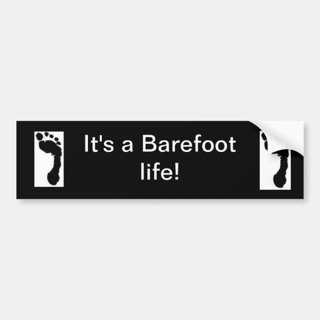 "Barefoot Life" bumper sticker (Front)