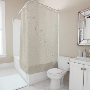 Barefoot Prints in Beach Sand Shower Curtain