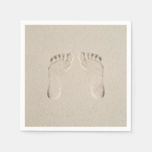 Barefoot Prints in Sand  Napkin