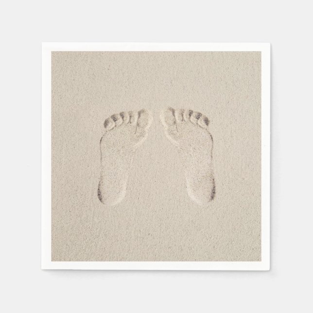 Barefoot Prints in Sand  Napkin (Front)