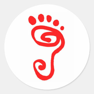 Barefoot Runner Classic Round Sticker