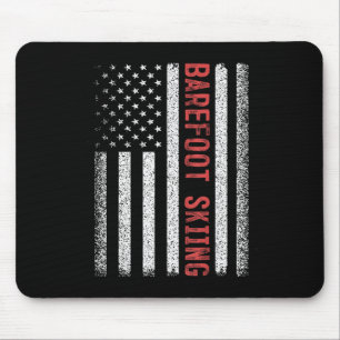 Barefoot Skiing American Flag 4th Of July Mouse Pad