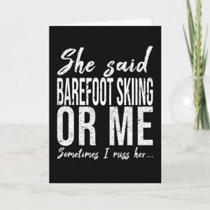 Barefoot Skiing funny gift idea Card