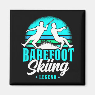 Barefoot skiing legend retro style water sport magnet