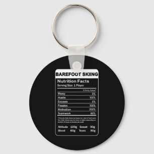 Barefoot skiing nutrition facts key ring