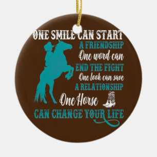 Barel Racing One Smile Can Start A Friendship One Ceramic Tree Decoration