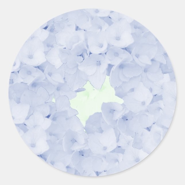 Barely Blue Hydrangeas Classic Round Sticker (Front)