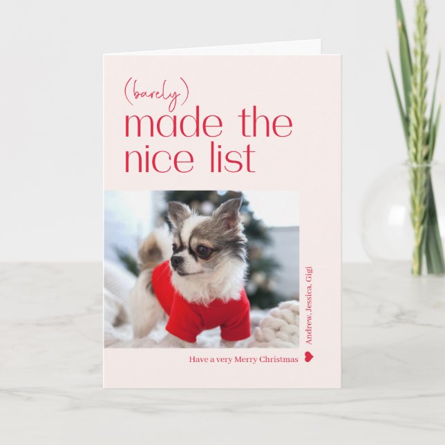 Barely Made It Editable Colour Folded Holiday Card (Front)