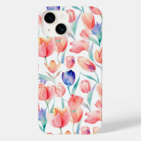 Barely There Watercolor Tulips iPhone 14 Case