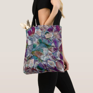 Barely visible flower drawing in very porous style tote bag