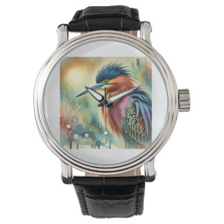 Barethroated Tiger Heron 080824AREF127 - Watercolo Watch