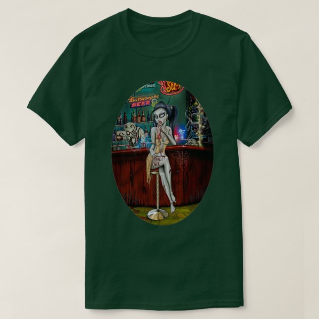 Barfly Zombie Chick T-Shirt (Design Front)