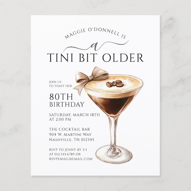 BARGAIN A Tini Bit Older Martini 80th Birthday (Front)