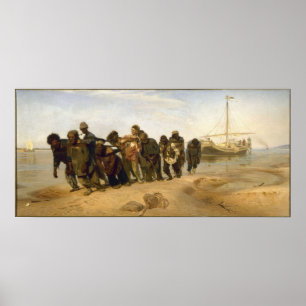 Barge Haulers on the Volga Poster