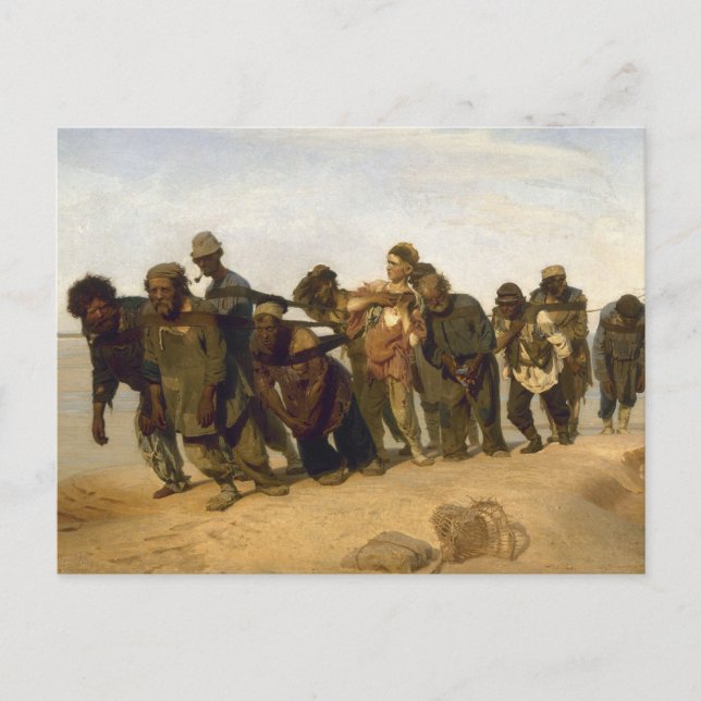 Barge Hauliers on the Volga Postcard (Front)