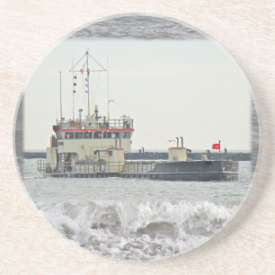 Barge in Barnegat Inlet New Jersey Series Coaster