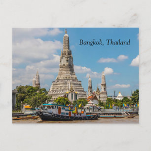 Barge sailing pas Wat Arun Holiday Postcard