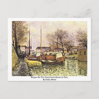 Barges On The Canal Saint-Martin In Paris Postcard