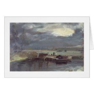 Barges on the Stour with Dedham Church in the Dist