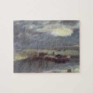 Barges on the Stour with Dedham Church in the Dist Jigsaw Puzzle